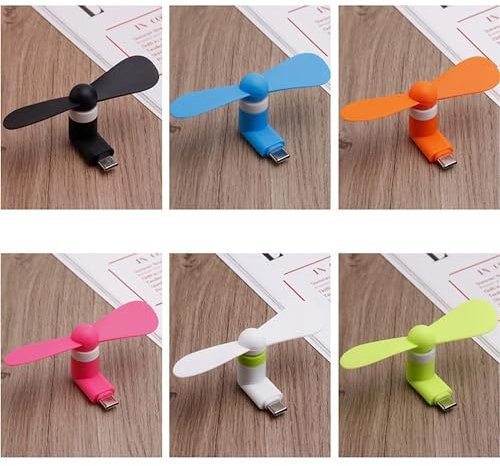 Baieasy USB-C-Ventilator, Mini-Handy-Lüfter, kompatibel mit Samsung Galaxy S23+ S23 S22 S21 S20 S20+, Note 20 A54 A24 A23, Google Pixel 8 7A Pro 6A (6 Stück)