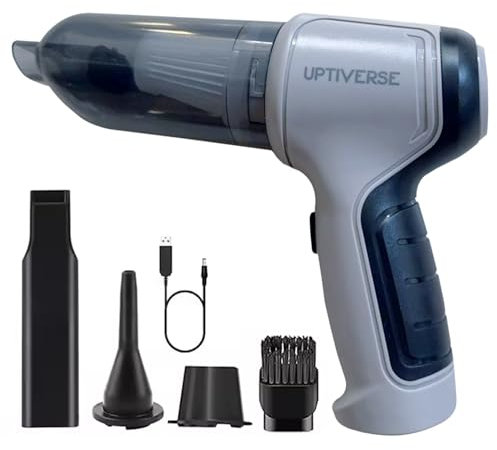 UPTIVERSE Car Vacuum Cleaner Cordless - Handheld Vacuum Cleaner & Air blower, 3 in 1 Rechargeable Portable Mini Vacuum Cleaner, Handheld Vacuum Cordless for Car, Home, Office