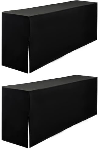 2er-Pack Biertischhussen，Schwarz Bierzeltgarnitur 220 x 70 x 70 cm, 70 cm Tischbreite,für Gartenbankett-Gartenmöbel.（Schwarz）