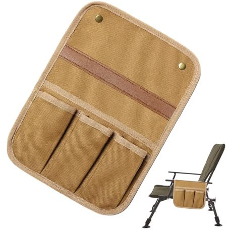 Beach Chair Armrest Storage Bag - Folding Home Armchair Hangings Canvas Storage Bag,Bedside Remote Holder Water Bottle Cell Phone Holder for Couch Recliner Sofa Wheelchair