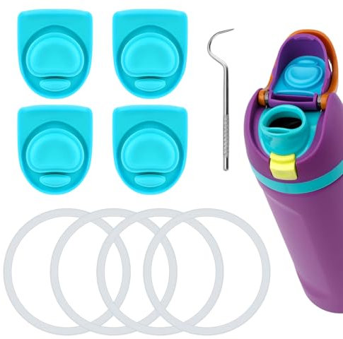 9pcs Water Bottle Replacement Parts Compatible with Owala FreeSip, Water Bottle Seal O Ring & Replacement Stopper for Owala 16/19/24/25/32/40oz Gasket Plug Lid Accessories BPA-Free