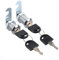 Heuskay 4 cerraduras de leva para gabinete, cerradura de cilindro de metal, llave igual, cerradura de cajón con 2 placas de bloqueo diferentes (40 mm)