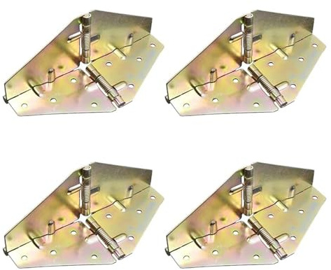 Drop Leaf Table Hinge, 180° Folding Hinge for Dining Table, Spring Loaded Support Hinges for Flap Dining Table Bar Counters Camping Table (4 Pack)