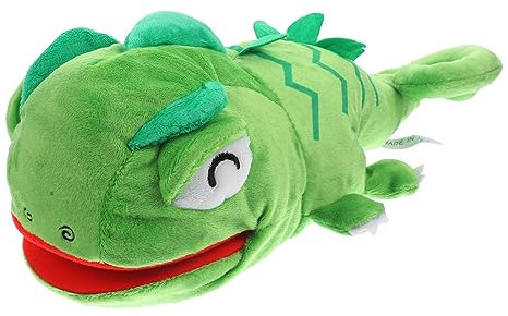 LALADEFIEE Plüsch Handpuppe Chamäleon Mit Beweglichem Mund Hochwertiges Reptil Spielzeug Für Kleinkinder Fördert Kreativität Und Kommunikation Geschenk Für Jungen Und Mädchen