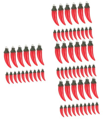 SHINEOFI 80pcs Diy Pepper Charms Keychain Craft for Jewelry Making Resin Food Charms