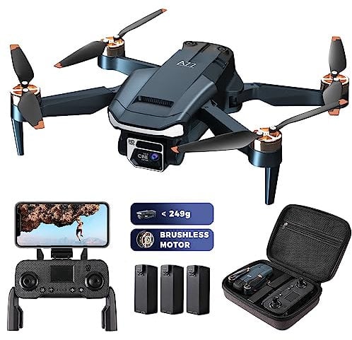 2650 ft Langstrecken-Überlebens-Bürstenloser Motor Drohne mit 84-minütiger Super-Langzeit-Flugzeit, 4K HD-Kamera-Drohne, CHUBORY A77 WiFi Quadrokopter, Autofolgen, Automatische Schwebung, 3 Batterien