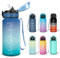 Motswedi Borraccia, 0.5L Senza BPA, Borraccia con Cannuccia, Adatto Gassato, Borraccia Motivazionale, A Prova di Perdite, Bottiglia Acqua, Borraccia Acqua per Scuola, Palestra - Verde brillante