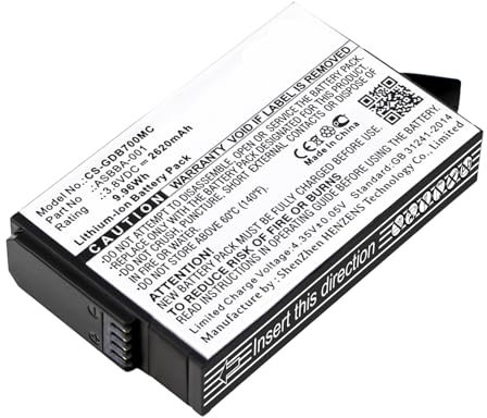 Batterie compatible pour Gopro 601-12862-000, ASBBA-001, Fusion