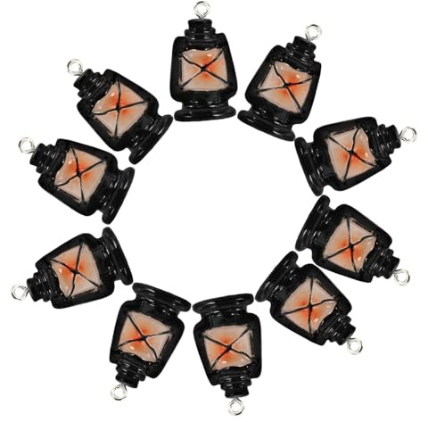 Cabilock 10 Stück Teiliges Vintage Öl lampen anhänger aus Langlebigem Resin Kleine Schmuckcharms zum Basteln und Dekorieren als Hängende Deko oder Schmuckanhänger