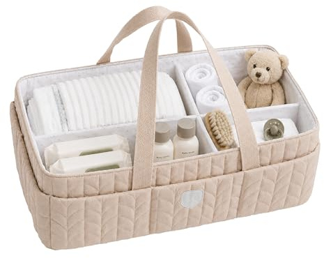 KOALA BABYCARE Wickeltisch Organizer – Wickeltasche Organizer mit Herausnehmbaren Trennwänden, Wickelkorb für Windeln, Feuchttücher und Babyzubehör - Wickelorganizer Ideal als Geschenk zur Geburt