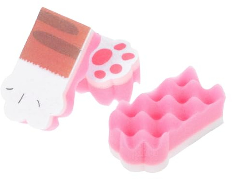 OHPHCALL Cat Claw Thickened Sponge Kitchen Cleaning Sponge Brush 3 Pack Non-Woven Cloth High Water Absorption for Dishwashing