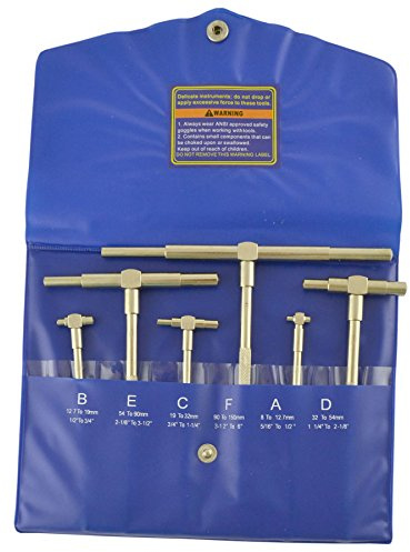 6pc Telescoping Gauge Stainless Steel Depth Bore Hole Cylinder 5/16 - 6 TE884