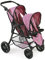 Bayer Chic 2000 691 70 - Tandem-Buggy Twinny, Zwillingspuppenwagen für Puppen bis ca. 50 cm, Jeans Pink
