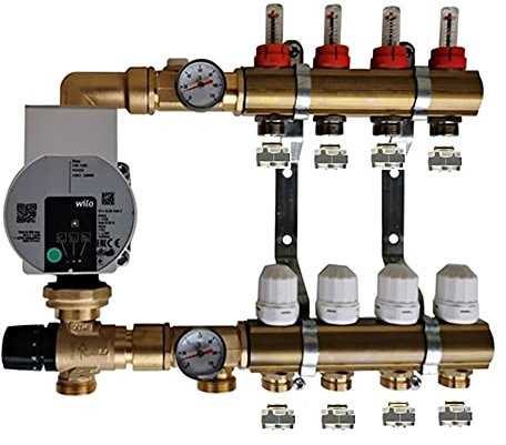 WILO Festwertregelset für Fußbodenheizung aus Heizkreisverteiler 2-12-fach (12 Kreise)