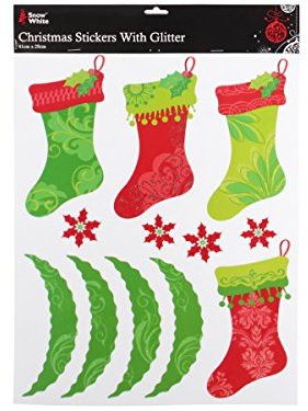Fenstersticker Weihnachten Merry Christmas Fensterdeko Weihnachtsbaum Fenstertattoo Fensterbilder haftende Fenster Aufkleber ALSINO, Variante wählen:P451/870-4