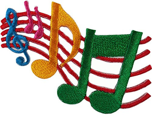 Music Notes Patch Iron Sew On Clothes Embroidered Badge Musical Sheet Applique