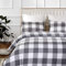CoutureBridal Sets de Housse de Couette 220x240cm + 2 taie d'oreiller 65x65cm Gris et Blanc à Carreaux Parure de Lit 2 Personne Avez Fermeture Éclair
