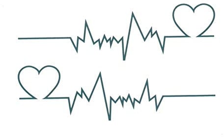EROSPA® Tattoo-Bogen temporär/Sticker - EKG Herz-Frequenz - Wasserfest
