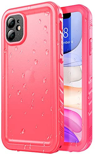 SPORTLINK Cover per iPhone 11 Impermeabile - 360 Gradi Full Body Armor Protettiva Case [IP68 Waterproof] [2m Antiurto] Custodie Antipolvere Subacquea con Fotocamera/Schermo Protezione (rosa)