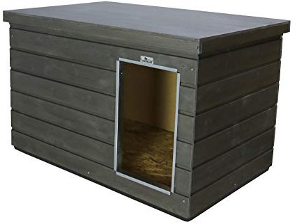 SAUERLAND Wetterfeste Hundehütte Aktion Graphitgrau, mittelgroß, isoliert, Dickschicht