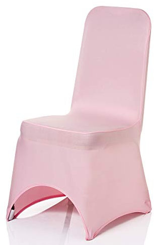 Trimming Shop Lot de 10 Housses de Chaise en élasthanne Extensible, Amovibles et lavables - Protection élastique pour Chaise de Salle à Manger, Mariage, Banquet, décoration d'intérieur, Rose Layette