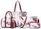 2E-youth Damen Purses and Handbags Set Tragetasche, Umhängetasche, 1e-Weiß und Rot