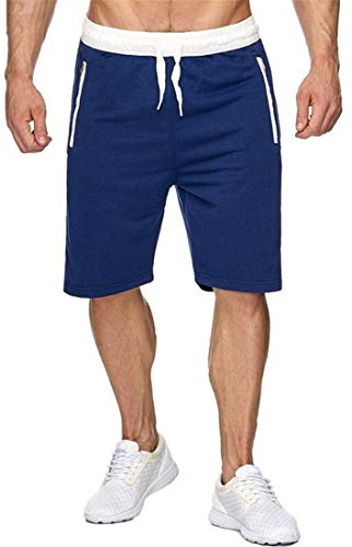 Sport Shorts für Herren, Männer Kurze Jogginghose Mit Reißverschlusstaschen Trainingsshorts Schnell Trocknend Basketball Football Shorts M Dear-XiaoBao
