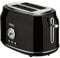 Bourgini Retro Toaster, Schwarz, Edelstahl, 850W, Einstellbare Bräunungsstufen + Auftau-& Aufwärmfunktion