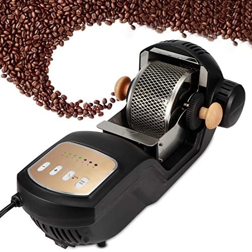 Electric Coffee Roaster Machine,1500W Full‑Automatic Household Electric Coffee Bean Roaster Machine with 7 Options,Professional Electric Coffee Bean Roaster for Home/Restaurant (Black)(UK)