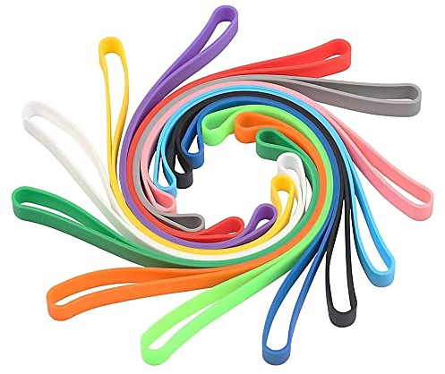 Silicone Rubber Bands,24 pcs Elastic Bands Large Wrapping Bands Coloured String,for Office Supply, File Folders, Books, Art, School,Home,Cooking, Wrapping(12 Colors).