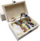 17-teiliges Naturheilkristall-Set in Holzkiste, Chakra-Kristall-Zauberstab, Trommelsteine, Selenit-Turm, Chakra-Pendel & Armband-Balancing-Meditation