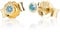 NKlaus Paar 2,0mm 333 Gelb Gold 8 Karat Ohrstecker Kristall Zirkonia Aquamarin Butterfly Verschluss Damen Mädchen 3330
