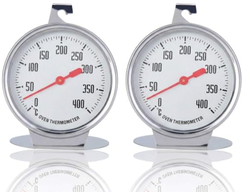 2 Stück Ofenthermometer Edelstahl, Backofenthermometer 400 Grad Rostfrei, Zum Aufhängen Und Hinstellen Backofen Grillthermometer Backofen Thermometer Küchenthermometer Digital Temperaturmessgerät