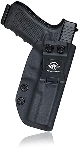 Gun Holster, IWB Kydex Holster Custom Fit: Glock 17 (Gen 1-5) / Glock 22 31 (Gen 3-4) Pistol - Innen Bund verdeckt tragen - ADJ. Cant Retention - Mag-Button abdecken - Holster Tasche (Black, Right)
