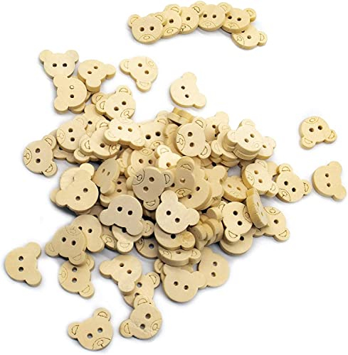 Bärenknöpfe,100 Holzknöpfe Babyknöpfe Zum Stricken Originelle Knöpfe Für Babykleidung Kinder Strickjacken Basteln Holzknöpfe Zum Nähen Basteln Dekorationen Usw