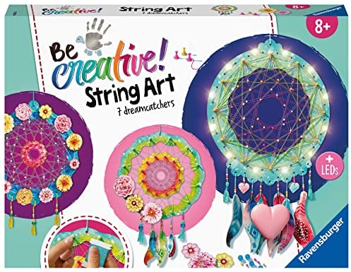 Ravensburger BeCreative String Art Dreamcatcher - Bastelset für Kinder ab 8 Jahren, Traumfänger basteln für Mädchen und Jungen - 18235 - Geburtstagsgeschenke, Deko selber basteln