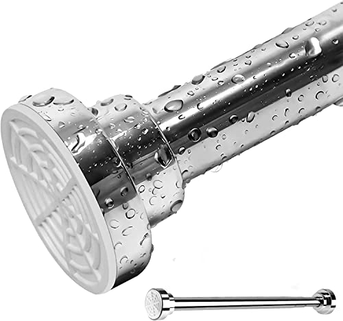 Ausziehbare Duschvorhang-Spannstange aus Edelstahl (85–140 cm), Teleskop-Vorhangstange, verstellbare Spannfederstange, rutschfest, rostet nicht, fällt nicht, kein Bohren, Küche, Schrank