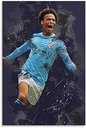 TSALF Kunstdruck Poster Kein Rahmen Fußballspieler Leroy Sané Lautaro Martinez HD Fußballsport 60x90cm