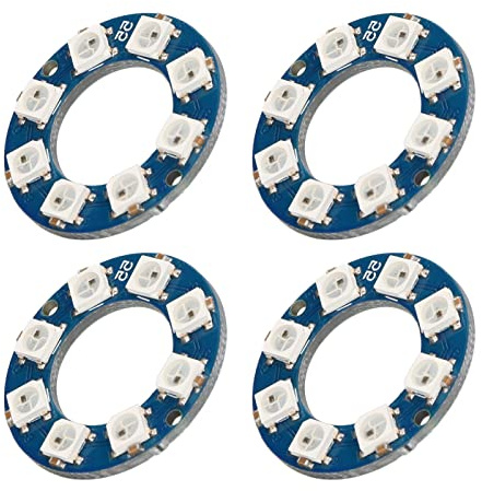 LED Ringlampenplatine , 4 Stück , hohe Helligkeit , Heimdekoration , 8 Kanal RGB Lichtmodul , Zubehör WS2812 5050 für Dekoration