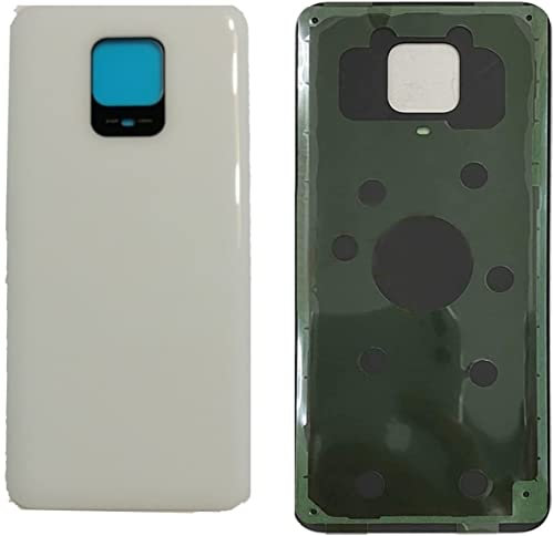 Copri Batteria + biadesivo compatibile con XIAOMI REDMI NOTE 9 PRO/NOTE 9S M2003J6B2G Ricambio Vetro Posteriore Back Cover Retro Scocca + adesivo bianco