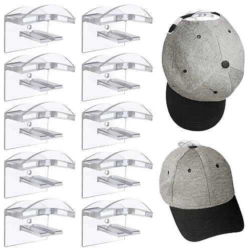 10 Stück Selbstklebende Huthaken, Cap Halterung Wand Kappen Halterung Hutaufbewahrung Huthalter Selbstklebende Hut-Organizer für Verschiedene Mützen, Kopfhörer, Schals, Taschen, Schlüsselanhänger (3)