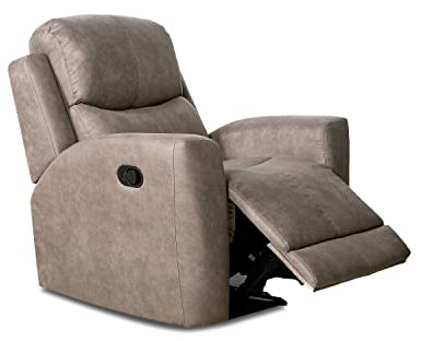 duehome | Sillón 1 Plaza Reclinable, Butaca Relax, Modelo Ice, Acabado en Tejido Color Gris, Medidas: 96 cm (Ancho) x 103 cm (Alto) x 93 cm (Fondo)