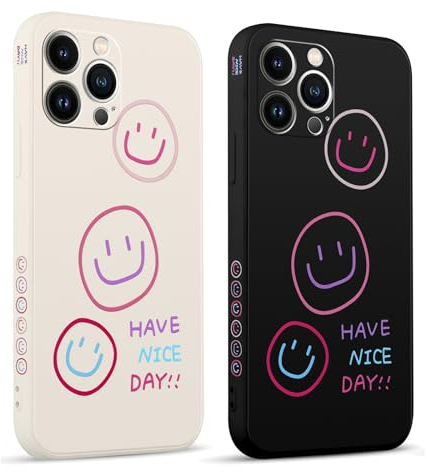 Pnakqil 2 stück Handyhülle für Apple iPhone 7/8/SE 2020/2022 4.7,Hülle Smile Face Bemaltes Muster süß Aesthetic Schön Mädchen Kameraschutz Stoßfeste Case Silikon Schutzhülle Tasche