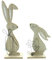 FRANK FLECHTWAREN, Hase Natur, 2er Set, MDF, beidseitig bemalt, Metall, Mattschwarz Maße: Höhe 19 cm, 30 cm, schöne Frühlings-Osterdeko. Vielseitig einsetzbar