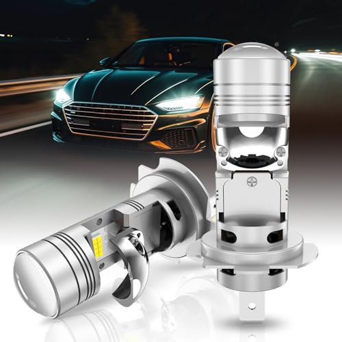 SHINYY Ampoules H7 LED Lenticulaire Phare pour Voiture 24000LM 6500K Blanc Super Brillant Lampes LED H7 Feux de Croisement/Route avec Ventilateur Canbus Sans Erreur, Remplace Halogène et Xénon, 2PCS