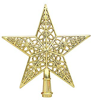 Weihnachtsbaumspitze Stern Dekorationen Golden Stereo Baumspitze Stern Weihnachtsszene Dekorationen kwY662 (Bronze, Einheitsgröße)