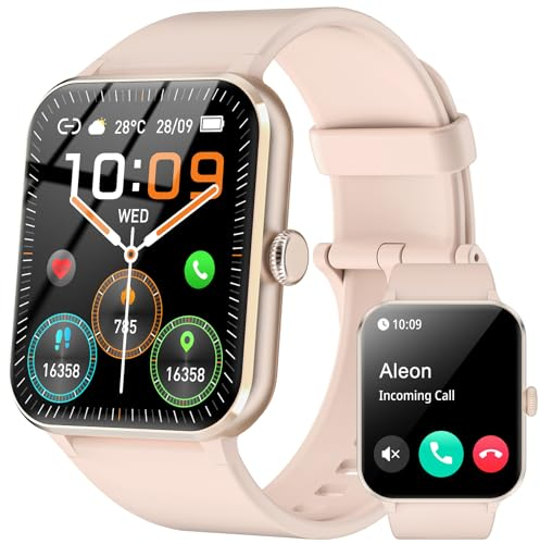Smartwatch Damen Herren mit Künstliche KI/Message Reminder,Sportuhr mit 100+Sportmodi, Fitnessuhr,Herzfrequenz Schlafmonitor, Schrittzähler, Smart Watch für Android iOS(2 Armband)
