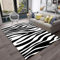 HATEGE Teppich Wohnzimmer 140 x 200 cm Waschbar Zebramuster, Outdoor Teppiche Kurzflor 3D Schwarze Und Weiße Streifen, Carpet Flauschig Zebramuster WS175