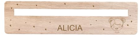 minimutz Lesehilfe Kinder 1. Klasse Holz - Personalisiertes Lesezeichen mit Name - Lesestreifen Lineal mit Lesefenster Schulkind - Hilfe bei Legasthenie Lesen Lernen Junge