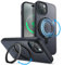 JETech 360 Grad Drehbare Ring Hülle für iPhone 15 6,1 Zoll Kompatibel mit MagSafe, Dünn Stoßfeste Handyhülle mit Ständer & Ring Halter (Schwarz)